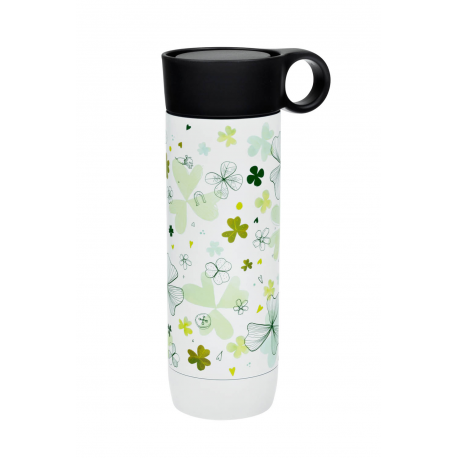 Four-leaf clover thermos flask with stainless steel strainer 0.45 l